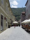 Michael Weiss street in Brasov, Romania Royalty Free Stock Photo